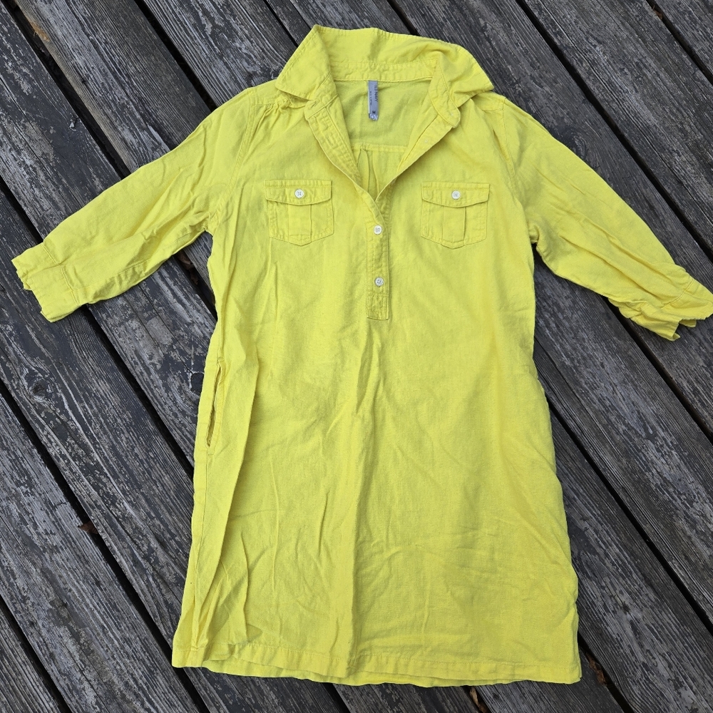 Old Navy Yellow Linen Blend Dress